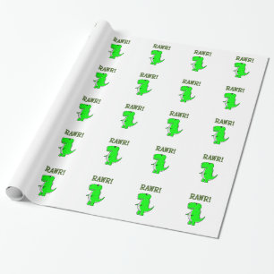 Cute and Angry T-Rex RAWR Wrapping Paper