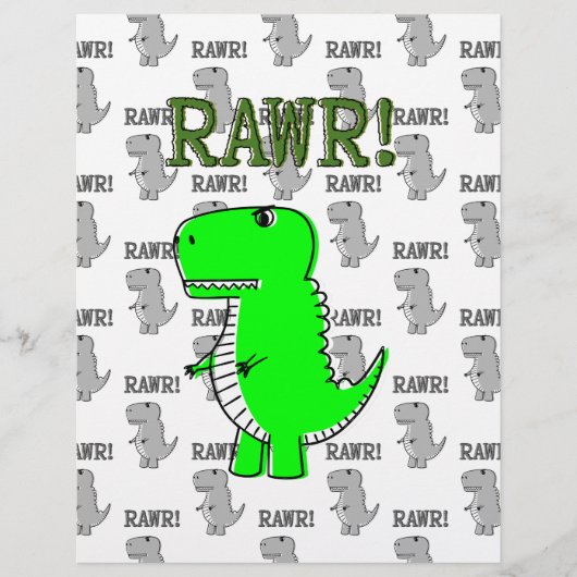 Cute and Angry T-Rex With Black And White Pattern (Front)