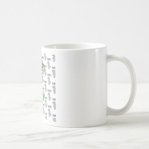 Cute and Angry T_Rex With Black And White Pattern Coffee Mug