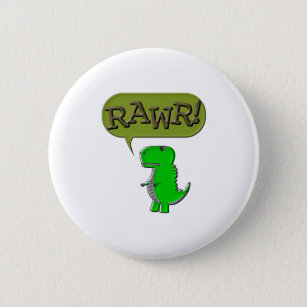 Cute And Angry Toy Dinosaur Button