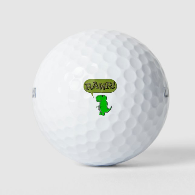 Cute And Angry Toy Dinosaur Golf Balls (Front)