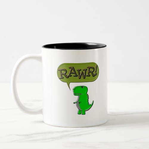 Cute And Angry Toy Dinosaur Two_Tone Coffee Mug