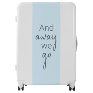 Cute And Away We Go Ice Blue Modern Luggage