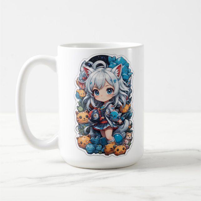 Cute and Beautiful Anime Style Coffee Mug (Left)