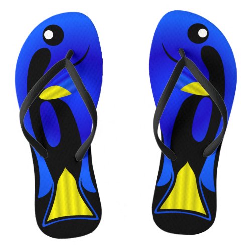 Cute and Beautiful Blue Tang Fish Flip Flops