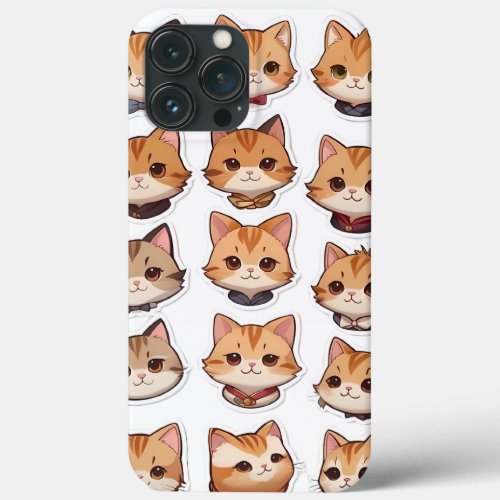 Cute And Beautiful Cat Head Faces iPhone 13 Pro Max Case