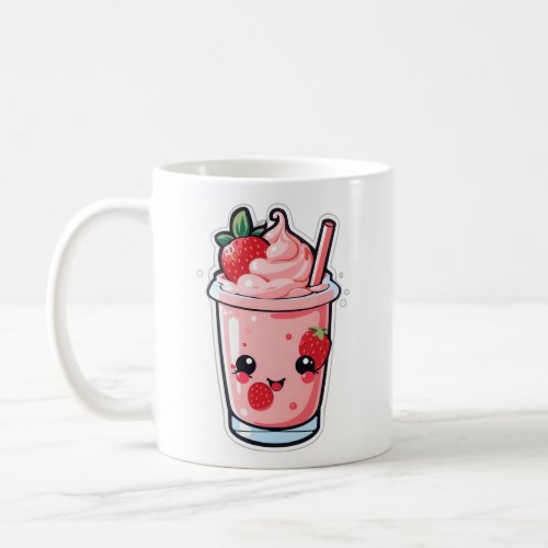 cute and beautiful kawaii strawberry milk coffee mug