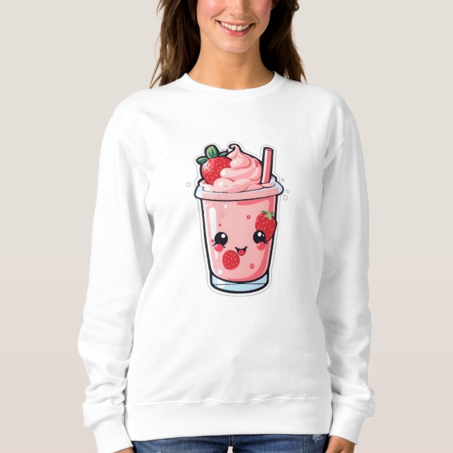 cute and beautiful kawaii strawberry milk sweatshirt (Front)