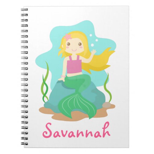 Cute and Beautiful Mermaid for Girls Notebook