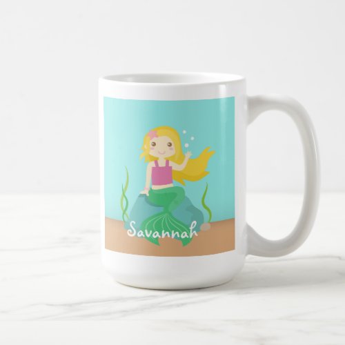 Cute and Beautiful Mermaid for Under the Sea Coffee Mug