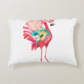 Cute and beautiful pink flamingo mexican bird with accent pillow