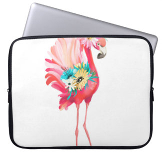 Cute and beautiful pink flamingo mexican bird with laptop sleeve