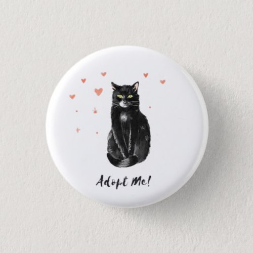Cute and Black Cat Adopt Me       Button