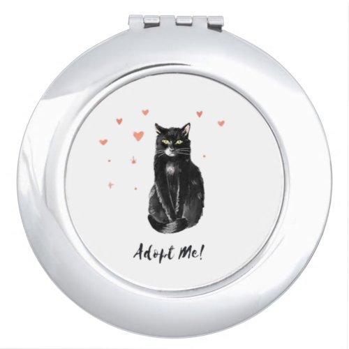 Cute and Black Cat Adopt Me      Compact Mirror