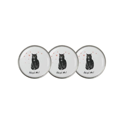 Cute and Black Cat Adopt Me        Golf Ball Marker
