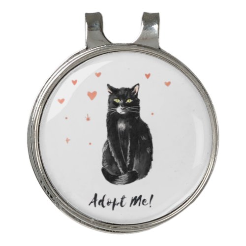 Cute and Black Cat Adopt Me        Golf Hat Clip