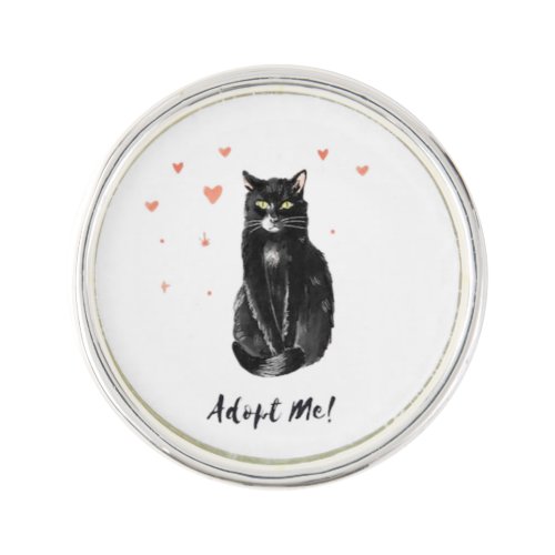 Cute and Black Cat Adopt Me      Lapel Pin