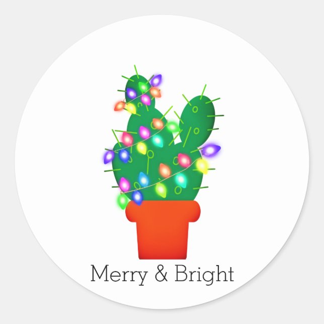 Cute and Bright Christmas Cactus Stickers (Front)