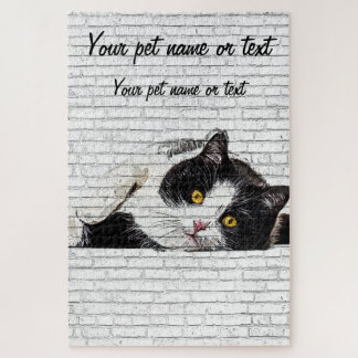 Cute and Charming, Black and White Cat Jigsaw Puzzle