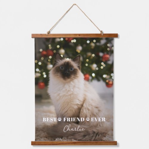 Cute and Charming Customized Cat Photo and Name Hanging Tapestry