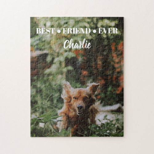 Cute and Charming Customized Dog Photo and Name Jigsaw Puzzle