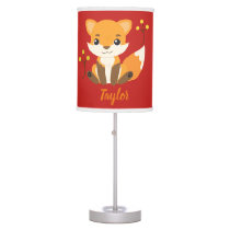 Cute and Charming Fox Woodland Nursery Table Lamp