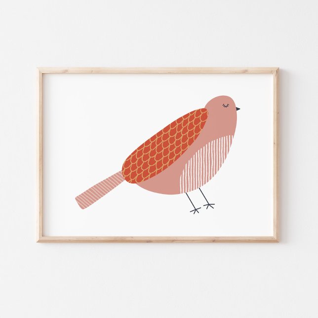 Cute and Charming Scandinavian Bird Art Poster (Creator Uploaded)