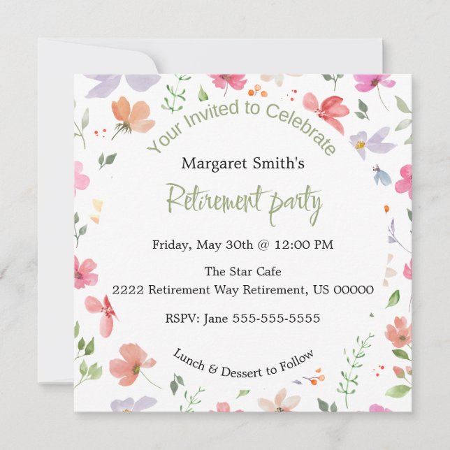 Cute and Chic Retirement Party Invitation (Front)