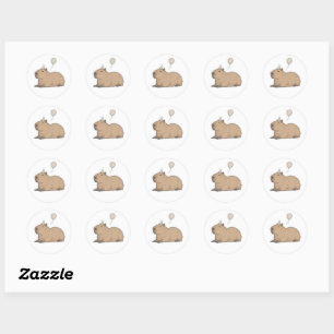 Cute and Chill Capybara Classic Round Sticker