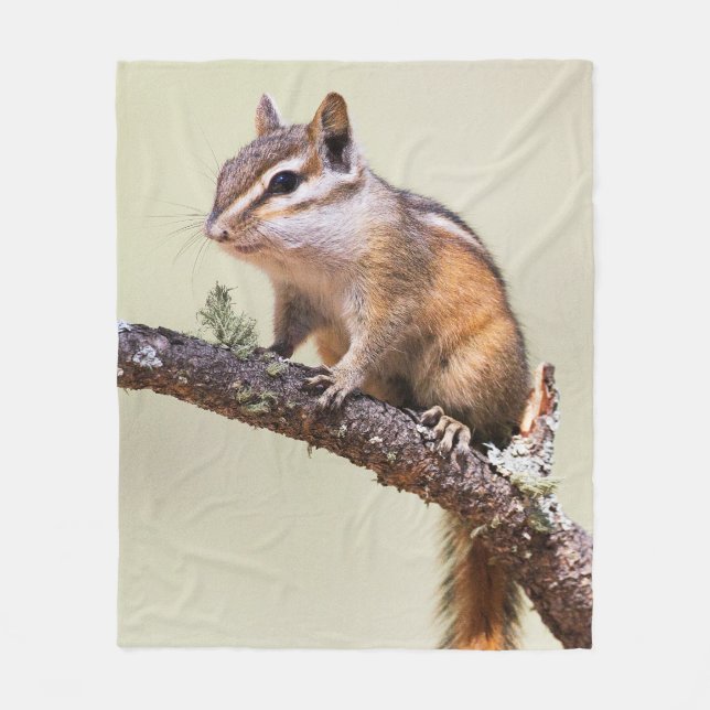 Cute and Chubby Chipmunk Fleece Blanket (Front)