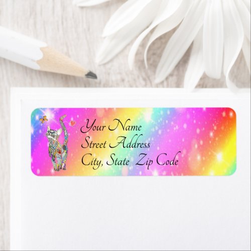 Cute and Coloful Cat Address Labels