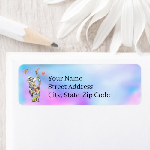 Cute and Coloful Cat Address Labels