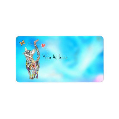 Cute and Coloful Cat Address Labels