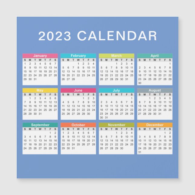 Cute and Colorful 2023 Calendar | Magnet (Front)