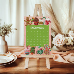 Cute and Colorful 2026 Calendar Page - December Thank You Card