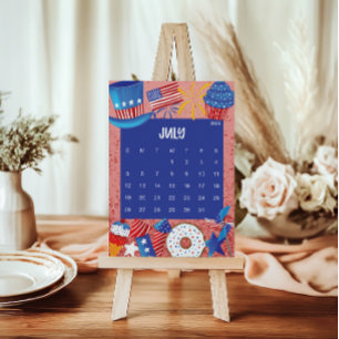 Cute and Colorful 2026 Calendar Page - July Thank You Card