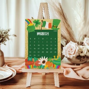 Cute and Colorful 2026 Calendar Page - March Thank You Card