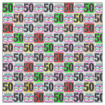 CUTE AND COLORFUL 50TH BIRTHDAY CAKE FABRIC
