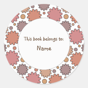 cute and colorful abstract design with flowers classic round sticker