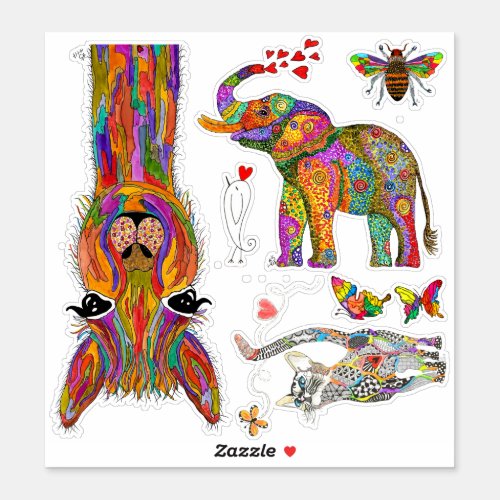 Cute and Colorful Animal Assortment Vinyl Stickers