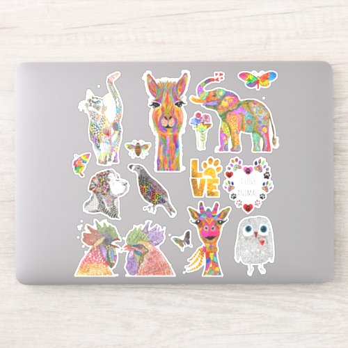 Cute and Colorful Animal Assortment Vinyl Stickers