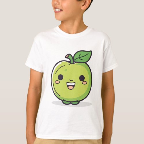 Cute and Colorful Apple T_shirt Design _ Cartoon