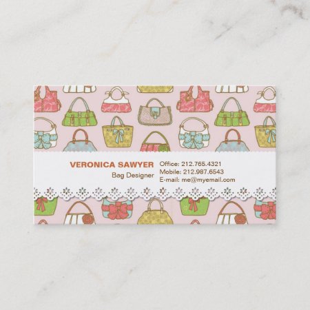Cute And Colorful Bags Illustration Pattern Business Card