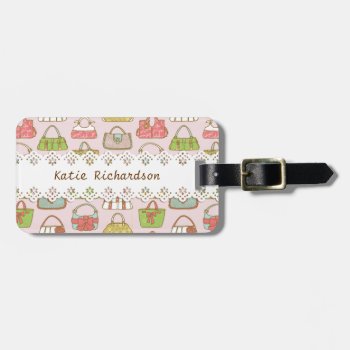 Cute And Colorful Bags Illustration Pattern Luggage Tag by funkypatterns at Zazzle