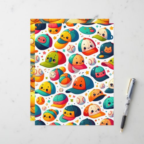 Cute and Colorful Baseball Scrapbook Paper