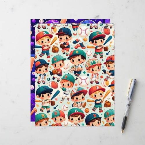 Cute and Colorful Baseball Scrapbook Paper