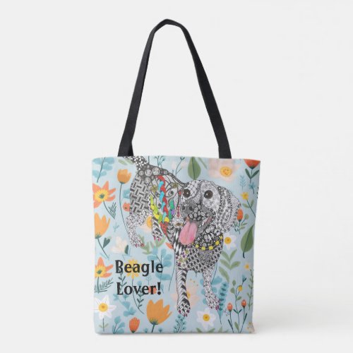 Cute and Colorful Beagle Lover Tote Bag