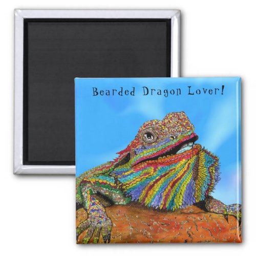 Cute and Colorful Bearded Dragon Lover Magnet 