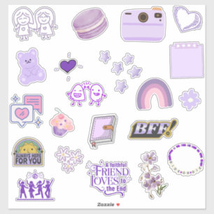 Cute and Colorful Best Friend/BFF Sticker Pack 
