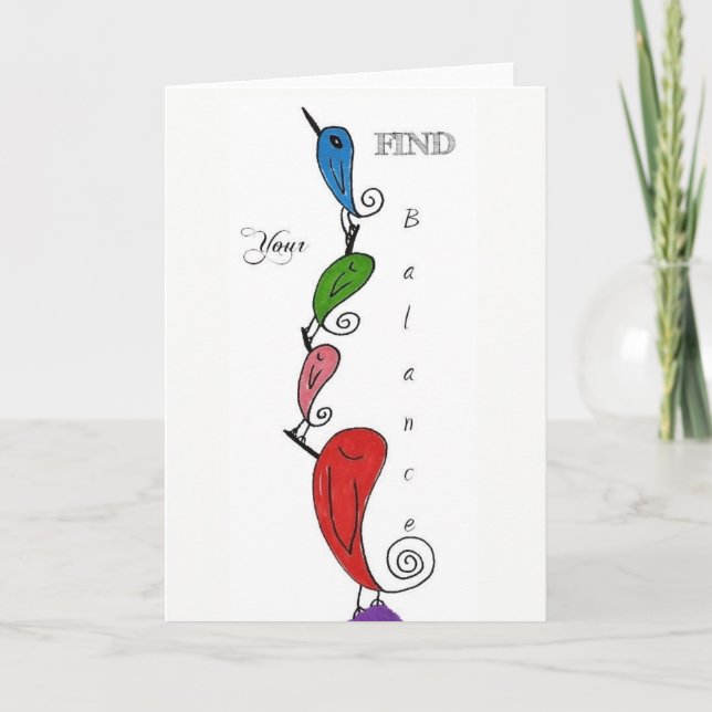 Cute and Colorful Bird Greeting Card (Front)